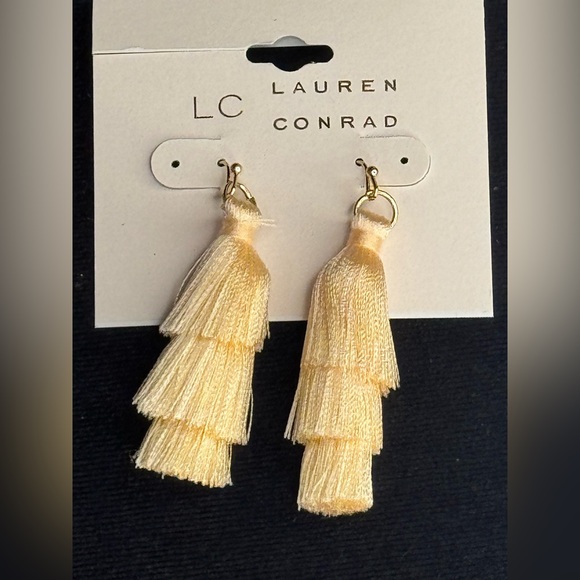 LC Lauren Conrad Peach Tassel Drop Earrings - Lightweight & Trendy 2in - Picture 7 of 11